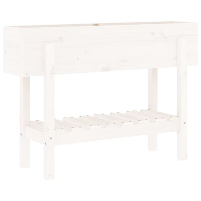 vidaXL Canteiro elevado de jardim 101x30x69 cm pinho maciço branco