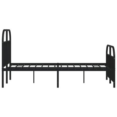 vidaXL Estrutura de cama com cabeceira e pés 120x200 cm metal preto