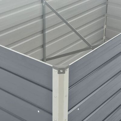 vidaXL Canteiro de jardim elevado 160x80x77cm aço galvanizado cinzento