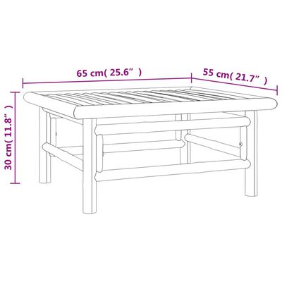 vidaXL 6 pcs conj. lounge jardim bambu almofadões cinzento-acastanhado