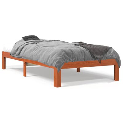 vidaXL Cama sem colchão 100x200 cm pinho maciço castanho-mel