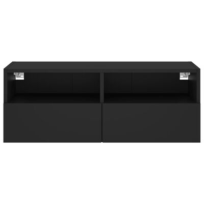 vidaXL Móvel de parede p/ TV 80x30x30 cm derivados de madeira preto