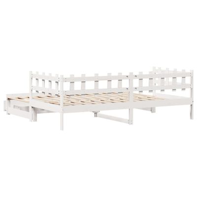 vidaXL Sofá-cama c/ gavetão e gavetas branco 80x200cm madeira de pinho