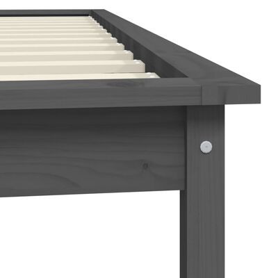 vidaXL Estrutura de cama de solteiro 90x190 cm pinho maciço cinzento