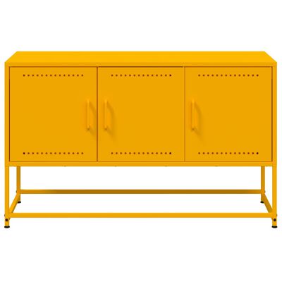 vidaXL Móvel de TV 100,5x39x60,5 cm aço amarelo mostarda