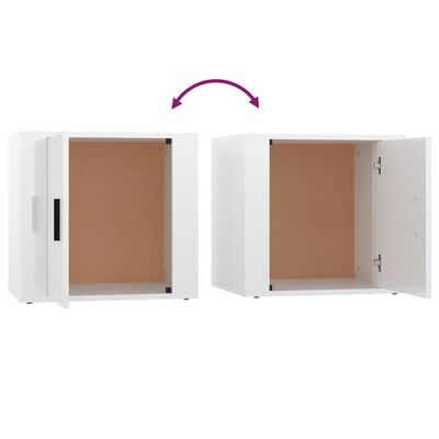 vidaXL Mesas de cabeceira 2 pcs 50x39x47 cm branco brilhante