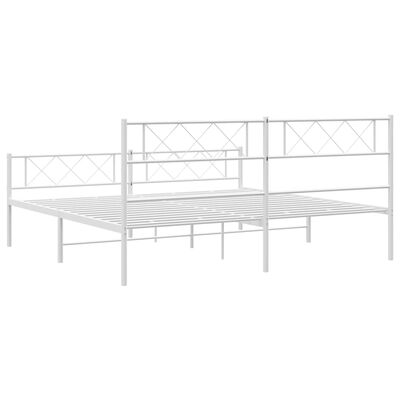 vidaXL Estrutura de cama com cabeceira e pés 193x203 cm metal branco