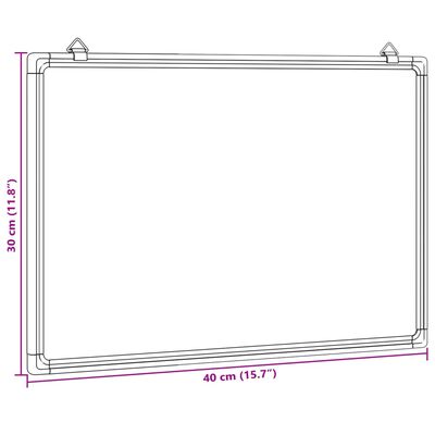 vidaXL Quadro branco magnético 40x30x1,7 cm alumínio