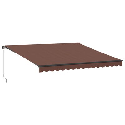 vidaXL Toldo retrátil manual com luzes LED 400x350 cm castanho