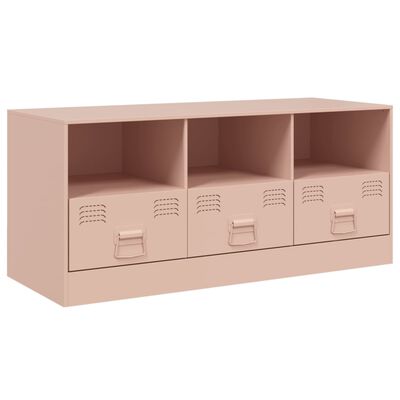 vidaXL Móvel de TV 99x39x44 aço rosa