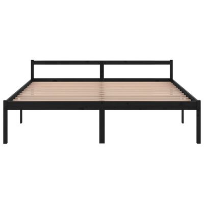 vidaXL Cama para idosos 200x200 cm pinho maciço preto