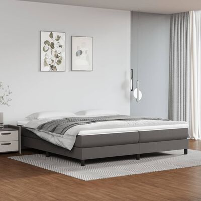 vidaXL Estrutura de cama 200x200cm couro artificial cinzento