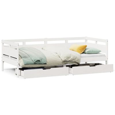 vidaXL Sofá-cama com gavetas 80x200 cm madeira de pinho maciça