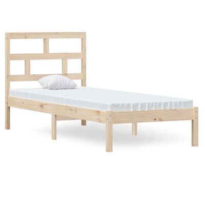 vidaXL Estrutura de cama pequena solteiro 75x190 cm madeira maciça