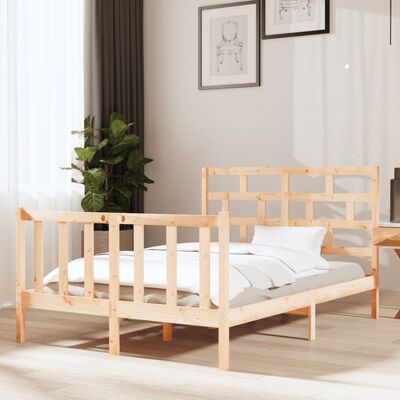 vidaXL Estrutura de cama pequena casal 120x190 cm pinho maciço