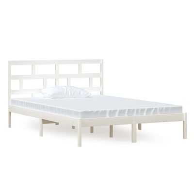 vidaXL Estrutura de cama 140x200 cm madeira de pinho maciça branco