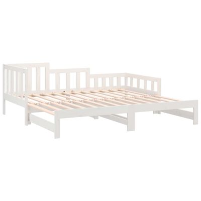 vidaXL Estrutura sofá-cama de puxar 2x(90x190) cm pinho maciço branco