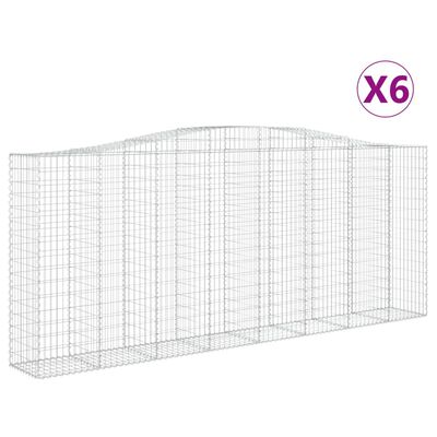 vidaXL Cestos gabião arqueados 6pcs 400x50x160/180cm ferro galvanizado