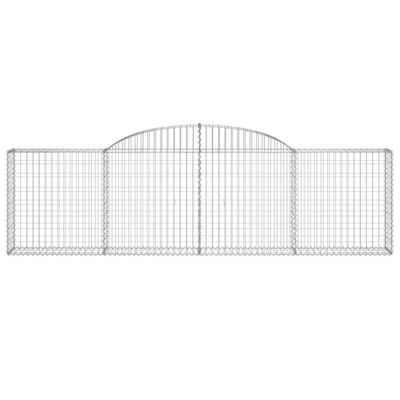 vidaXL Cestos gabião arqueados 17pcs 300x30x80/100cm ferro galvanizado