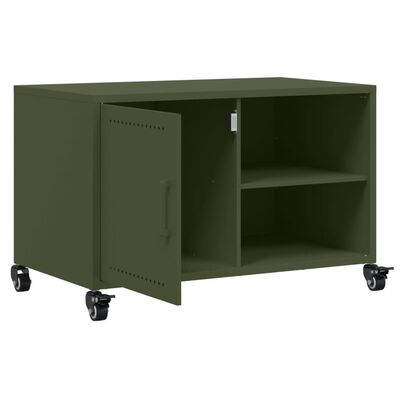 vidaXL Móvel de TV 68x39x43,5 cm aço verde azeitona