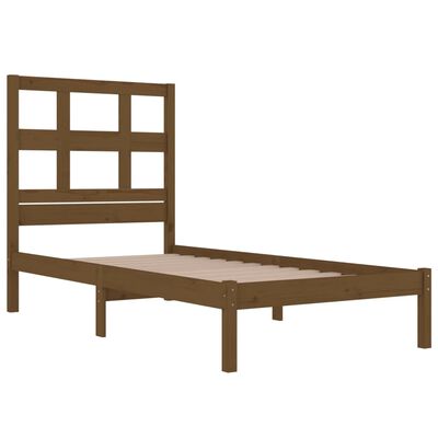 vidaXL Estrutura de cama 100x200 cm pinho maciço castanho mel