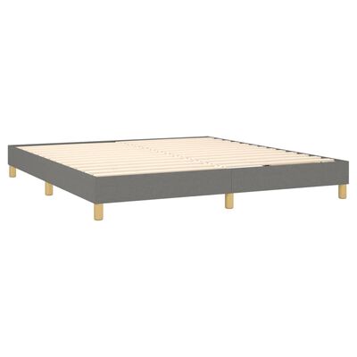 vidaXL Cama box spring c/ colchão e LED 160x200 cm tecido cinza-escuro