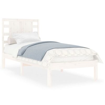 vidaXL Estrutura cama pequena solteiro 75x190 cm madeira maciça branco