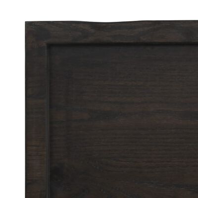 vidaXL Tampo de mesa 220x40x(2-6) cm carvalho tratado castanho-escuro