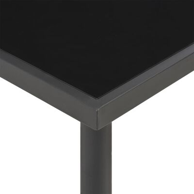 vidaXL Mesa de jantar para exterior 220x90x75 cm aço e vidro antracite