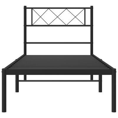 vidaXL Estrutura de cama com cabeceira 100x190 cm metal preto