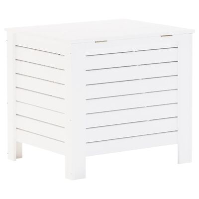 vidaXL Caixa de arrumação c/ tampa RANA 60x49x54cm pinho maciço branco