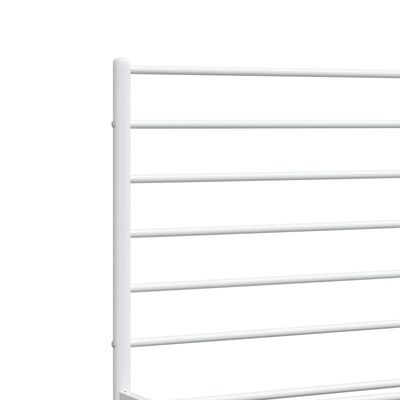 vidaXL Estrutura de cama com cabeceira e pés 135x190 cm metal branco