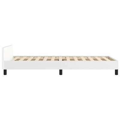 vidaXL Estrutura de cama c/ cabeceira couro artificial 90x190cm branco