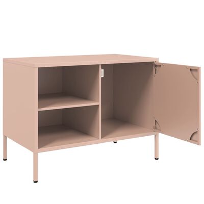 vidaXL Móvel de TV 68x39x50,5 cm aço rosa