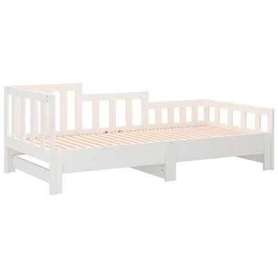 vidaXL Sofá-cama de puxar 2x(80x200) cm pinho maciço branco