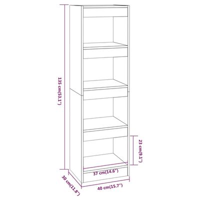 vidaXL Estante/divisória 40x30x135 cm cor cinzento cimento