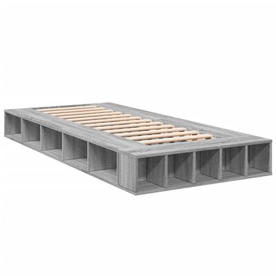 vidaXL Estrutura cama 100x200 cm derivados de madeira cinzento sonoma