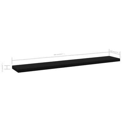 vidaXL Prateleiras para estante 8 pcs 60x10x1,5cm contraplacado preto