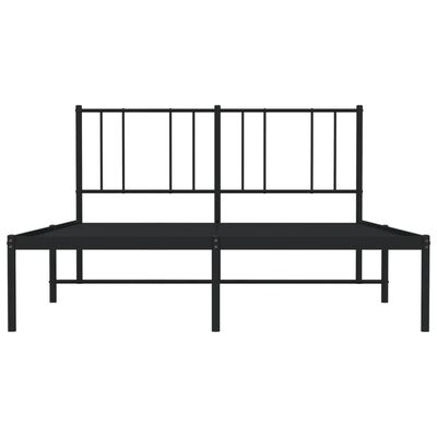 vidaXL Estrutura de cama com cabeceira 160x200 cm metal preto