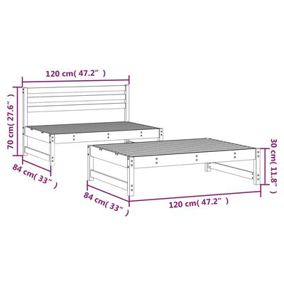 vidaXL 2 pcs conjunto lounge de jardim pinho maciço castanho-mel