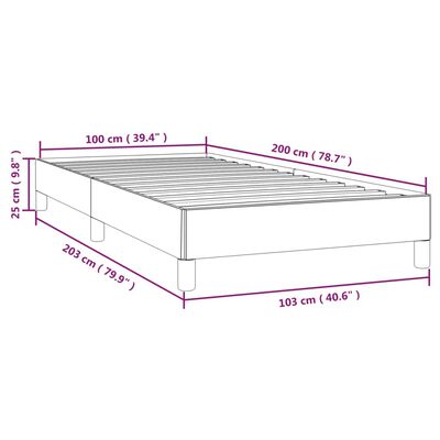 vidaXL Estrutura de cama 100x200 cm tecido cinza-claro