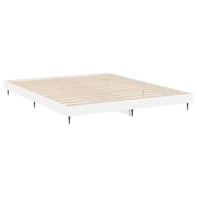 vidaXL Estrutura de cama 120x200 cm derivados madeira branco brilhante