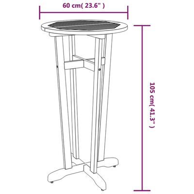 vidaXL Conjunto de bar para jardim 3 pcs madeira de acácia maciça