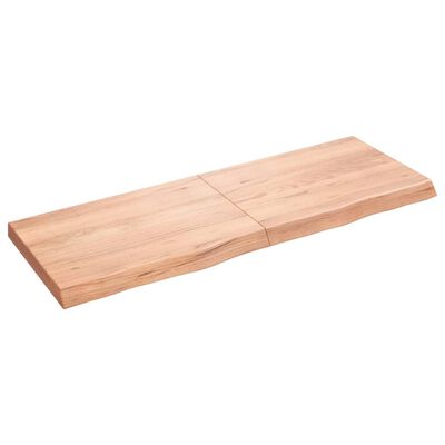 vidaXL Tampo de mesa 140x50x(2-6) cm carvalho tratado castanho-claro