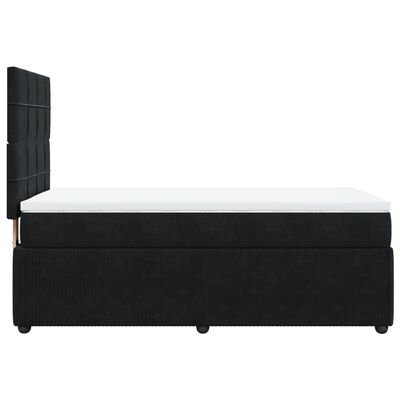 vidaXL Cama com molas/colchão 90x190 cm veludo preto