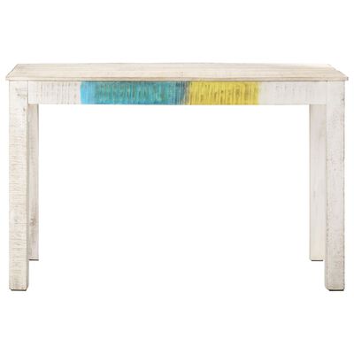 vidaXL Mesa de jantar 120x60x76 cm madeira de mangueira maciça branco