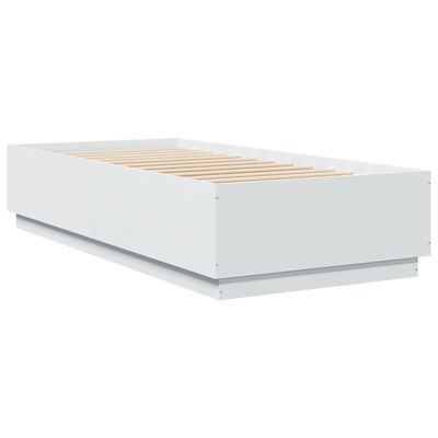 vidaXL Estrutura de cama 100x200 cm derivados de madeira branco