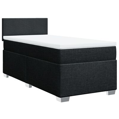 vidaXL Cama com molas/colchão 90x190 cm tecido preto