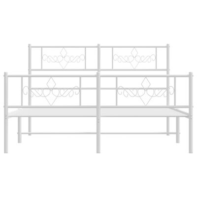 vidaXL Estrutura de cama com cabeceira e pés 140x190 cm metal branco