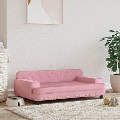 vidaXL Cama para cães 90x53x30 cm veludo rosa